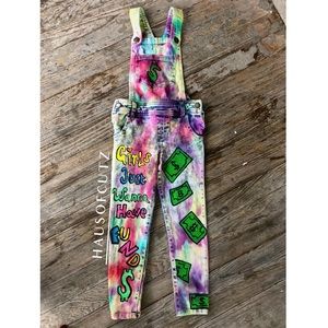 Kids painted overalls